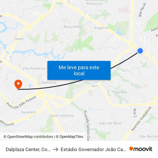 Dalplaza Center, Cohab to Estádio Governador João Castelo map