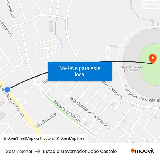 Sest / Senat to Estádio Governador João Castelo map