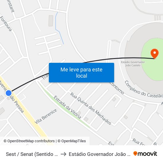 Sest / Senat (Sentido Bairro) to Estádio Governador João Castelo map