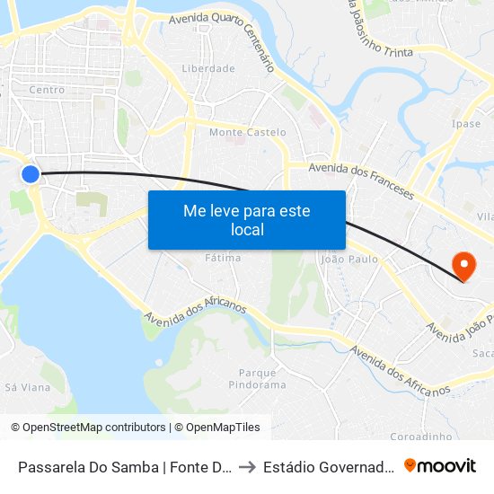 Passarela Do Samba | Fonte Do Bispo (Sentido Bairro) to Estádio Governador João Castelo map