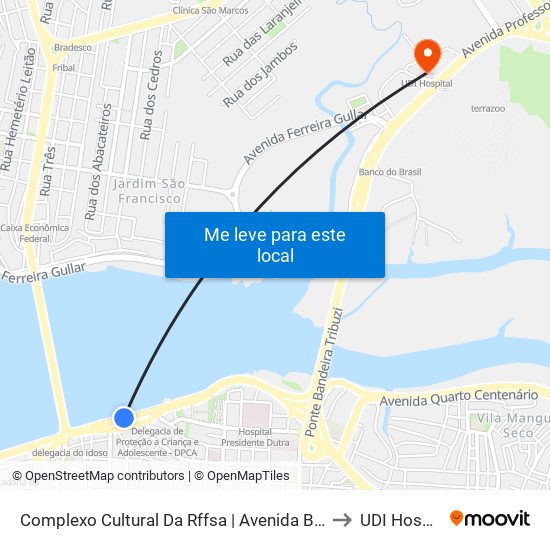 Complexo Cultural Da Rffsa | Avenida Beira Mar to UDI Hospital map