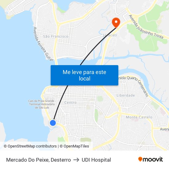 Mercado Do Peixe, Desterro to UDI Hospital map