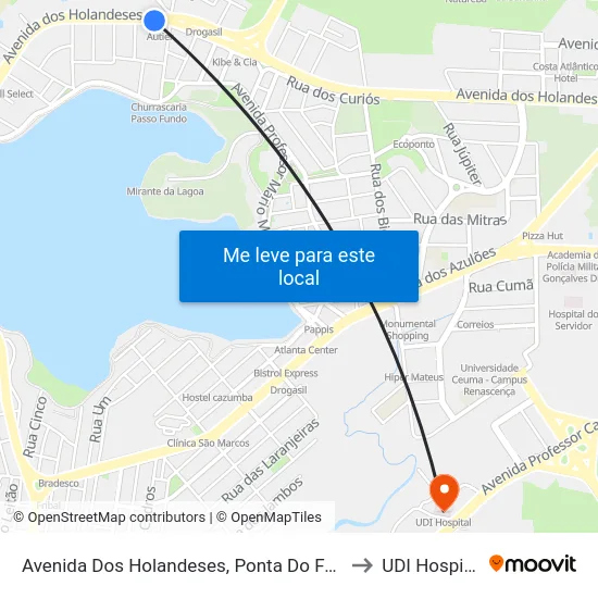 Avenida Dos Holandeses, Ponta Do Farol to UDI Hospital map