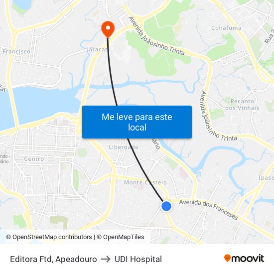 Editora Ftd, Apeadouro to UDI Hospital map