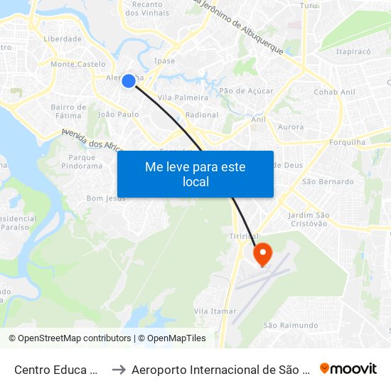 Centro Educa Mais Margarida Pires Leal, Alemanha to Aeroporto Internacional de São Luís / Marechal Cunha Machado (SLZ) (Aeroporto Internacional de Sã map