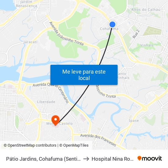 Pátio Jardins, Cohafuma (Sentido Centro) to Hospital Nina Rodrigues map