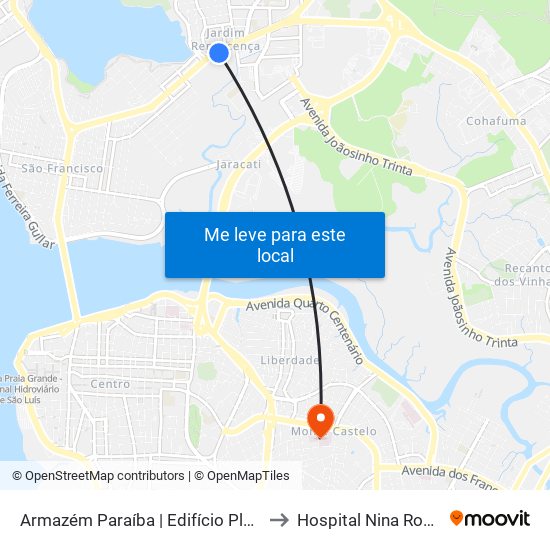 Armazém Paraíba | Edifício Planta Tower to Hospital Nina Rodrigues map