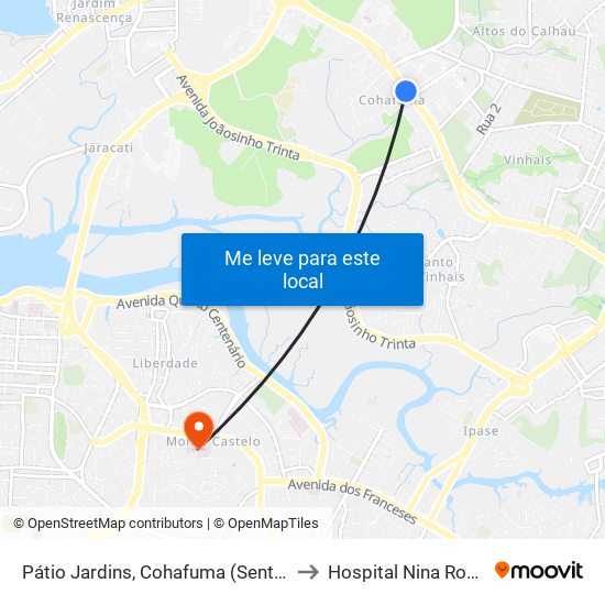 Pátio Jardins, Cohafuma (Sentido Bairro) to Hospital Nina Rodrigues map