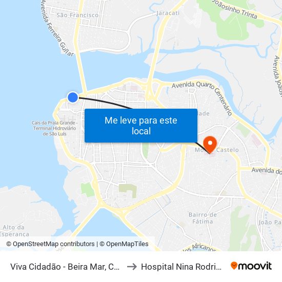Viva Cidadão - Beira Mar, Centro to Hospital Nina Rodrigues map