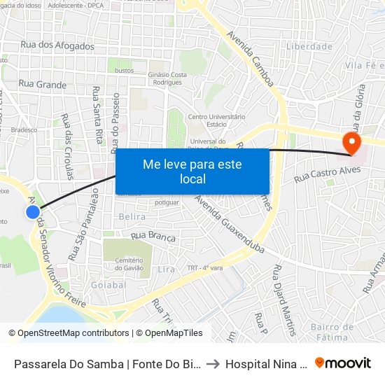 Passarela Do Samba | Fonte Do Bispo (Sentido Bairro) to Hospital Nina Rodrigues map