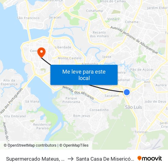 Supermercado Mateus, Anil to Santa Casa De Misericórdia map