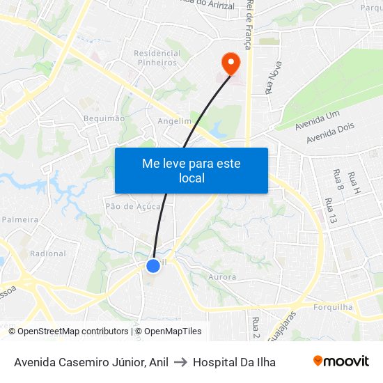 Avenida Casemiro Júnior, Anil to Hospital Da Ilha map