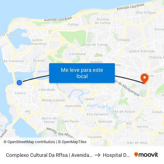 Complexo Cultural Da Rffsa | Avenida Beira Mar to Hospital Da Ilha map