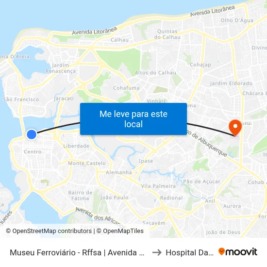 Museu Ferroviário - Rffsa | Avenida Beira Mar to Hospital Da Ilha map