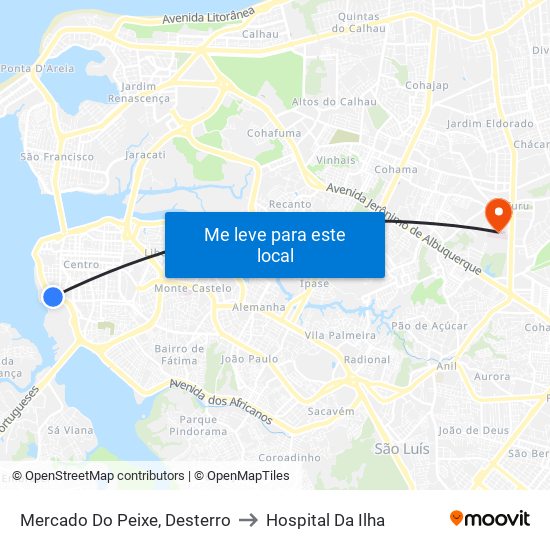 Mercado Do Peixe, Desterro to Hospital Da Ilha map