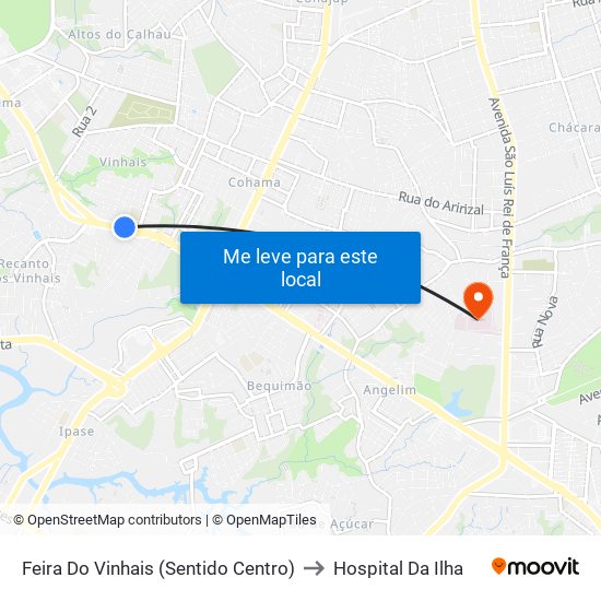 Feira Do Vinhais (Sentido Centro) to Hospital Da Ilha map