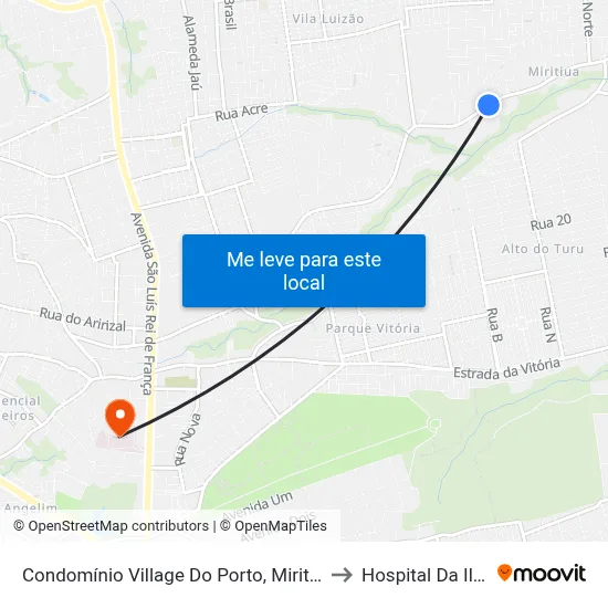 Condomínio Village Do Porto, Miritiua to Hospital Da Ilha map
