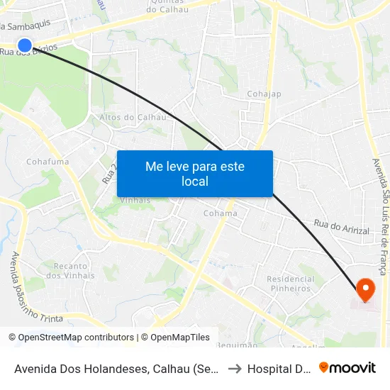 Avenida Dos Holandeses, Calhau (Sentido Centro) to Hospital Da Ilha map