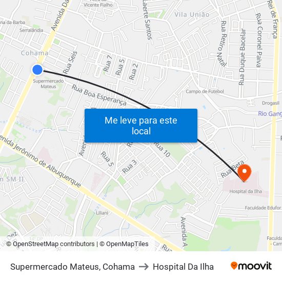 Supermercado Mateus, Cohama to Hospital Da Ilha map