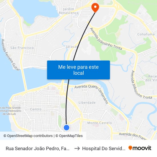 Rua Senador João Pedro, Fabril to Hospital Do Servidor map