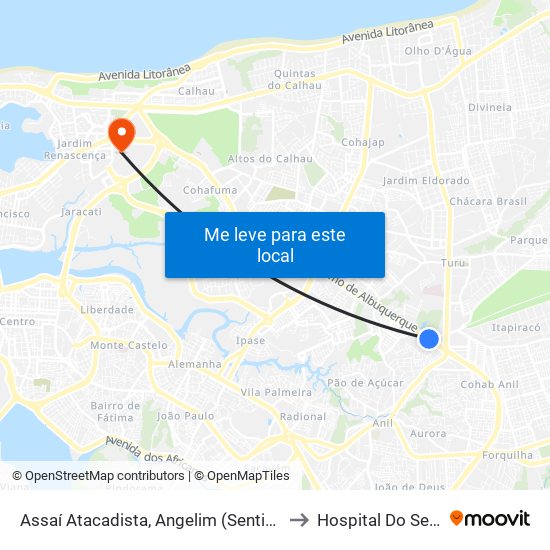 Assaí Atacadista, Angelim (Sentido Centro) to Hospital Do Servidor map