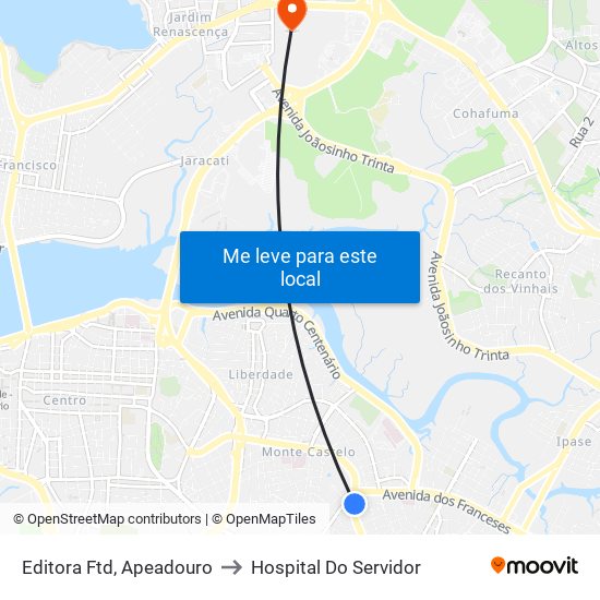 Editora Ftd, Apeadouro to Hospital Do Servidor map
