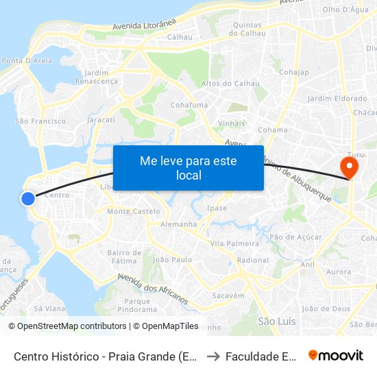 Centro Histórico - Praia Grande (Externa 1) to Faculdade Edufor map