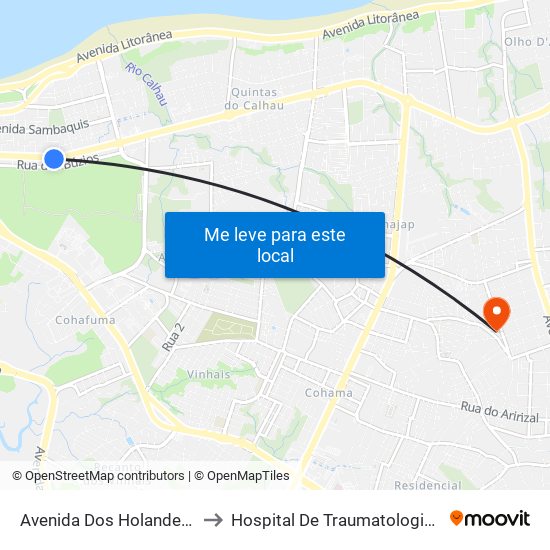 Avenida Dos Holandeses, Calhau to Hospital De Traumatologia E Ortopedia map