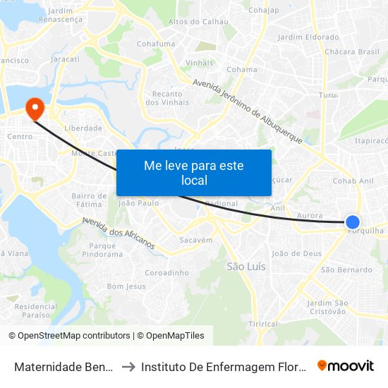 Maternidade Benedito Leite to Instituto De Enfermagem Florence Nightingale map