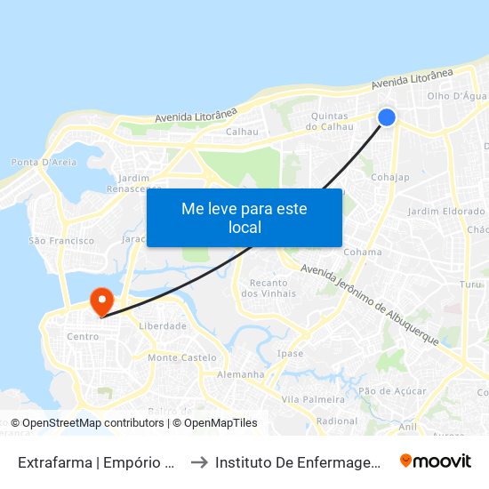 Extrafarma | Empório Pinheiro, Olho D'Água to Instituto De Enfermagem Florence Nightingale map