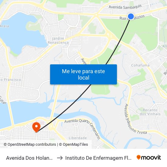 Avenida Dos Holandeses, Calhau to Instituto De Enfermagem Florence Nightingale map