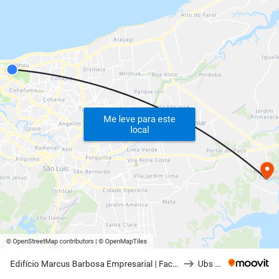 Edifício Marcus Barbosa Empresarial | Faculdade Isl Wyden (Sentido Centro) to Ubs Turiuba map