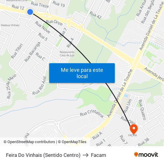 Feira Do Vinhais (Sentido Centro) to Facam map