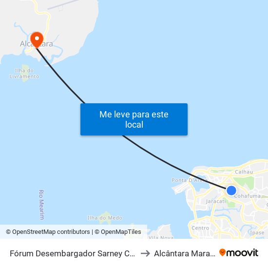 Fórum Desembargador Sarney Costa (Sentido Centro) to Alcântara Maranhão Brazil map