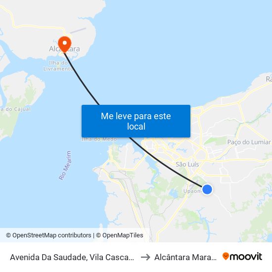 Avenida Da Saudade, Vila Cascavel (Sentido Centro) to Alcântara Maranhão Brazil map