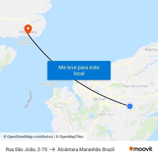 Rua São João, 2-70 to Alcântara Maranhão Brazil map