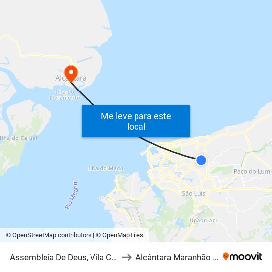 Assembleia De Deus, Vila Cruzado to Alcântara Maranhão Brazil map