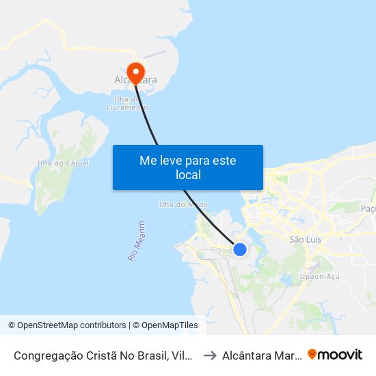Congregação Cristã No Brasil, Vila Embratel (Sentido Bairro) to Alcântara Maranhão Brazil map
