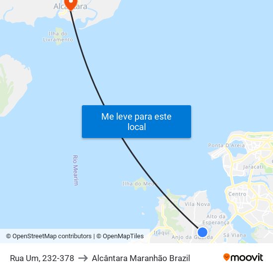 Rua Um, 232-378 to Alcântara Maranhão Brazil map