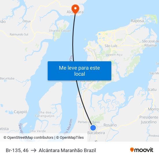 Br-135, 46 to Alcântara Maranhão Brazil map