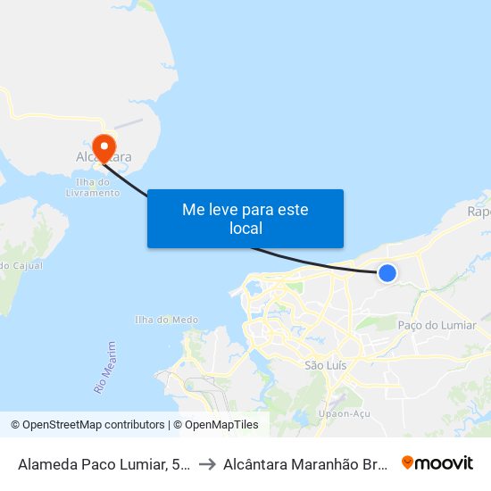Alameda Paco Lumiar, 513 to Alcântara Maranhão Brazil map