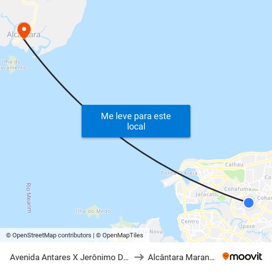 Avenida Antares X Jerônimo De Albuquerque to Alcântara Maranhão Brazil map