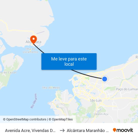 Avenida Acre, Vivendas Do Turu to Alcântara Maranhão Brazil map