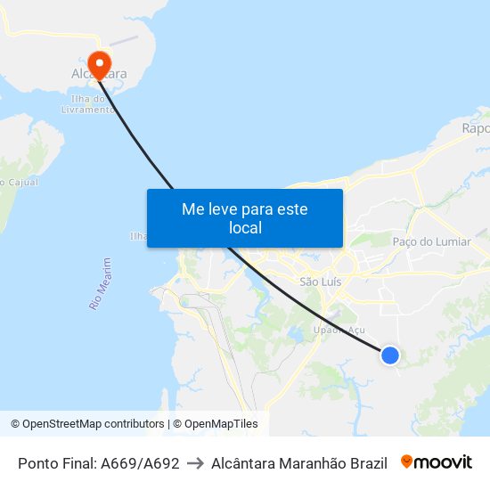 Ponto Final: A669/A692 to Alcântara Maranhão Brazil map