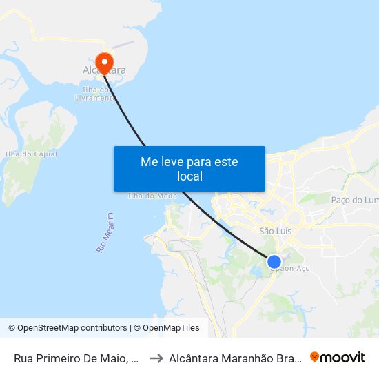 Rua Primeiro De Maio, 11 to Alcântara Maranhão Brazil map