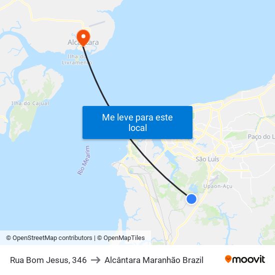Rua Bom Jesus, 346 to Alcântara Maranhão Brazil map