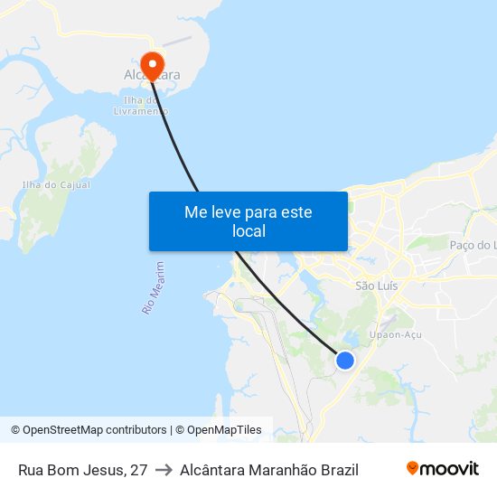 Rua Bom Jesus, 27 to Alcântara Maranhão Brazil map