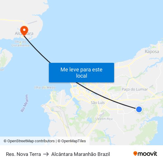 Res. Nova Terra to Alcântara Maranhão Brazil map