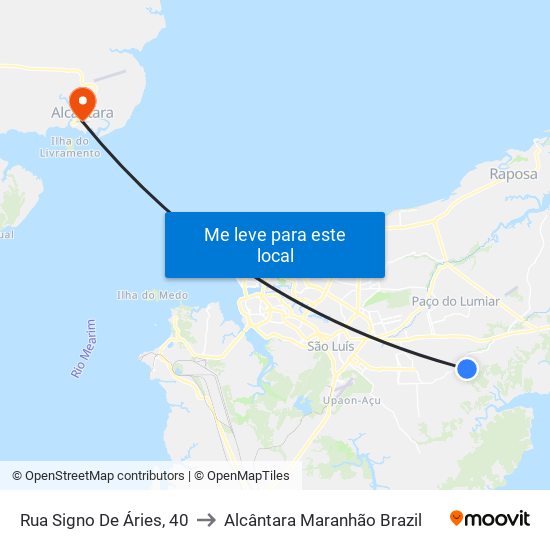 Rua Signo De Áries, 40 to Alcântara Maranhão Brazil map