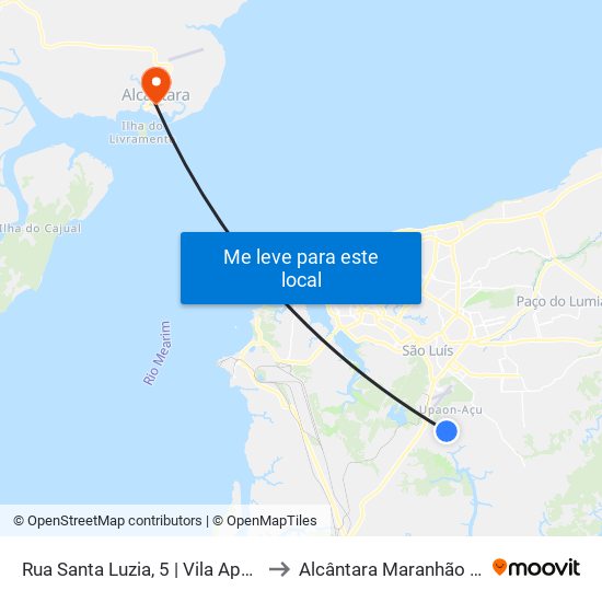 Rua Santa Luzia, 5 | Vila Aparecida to Alcântara Maranhão Brazil map